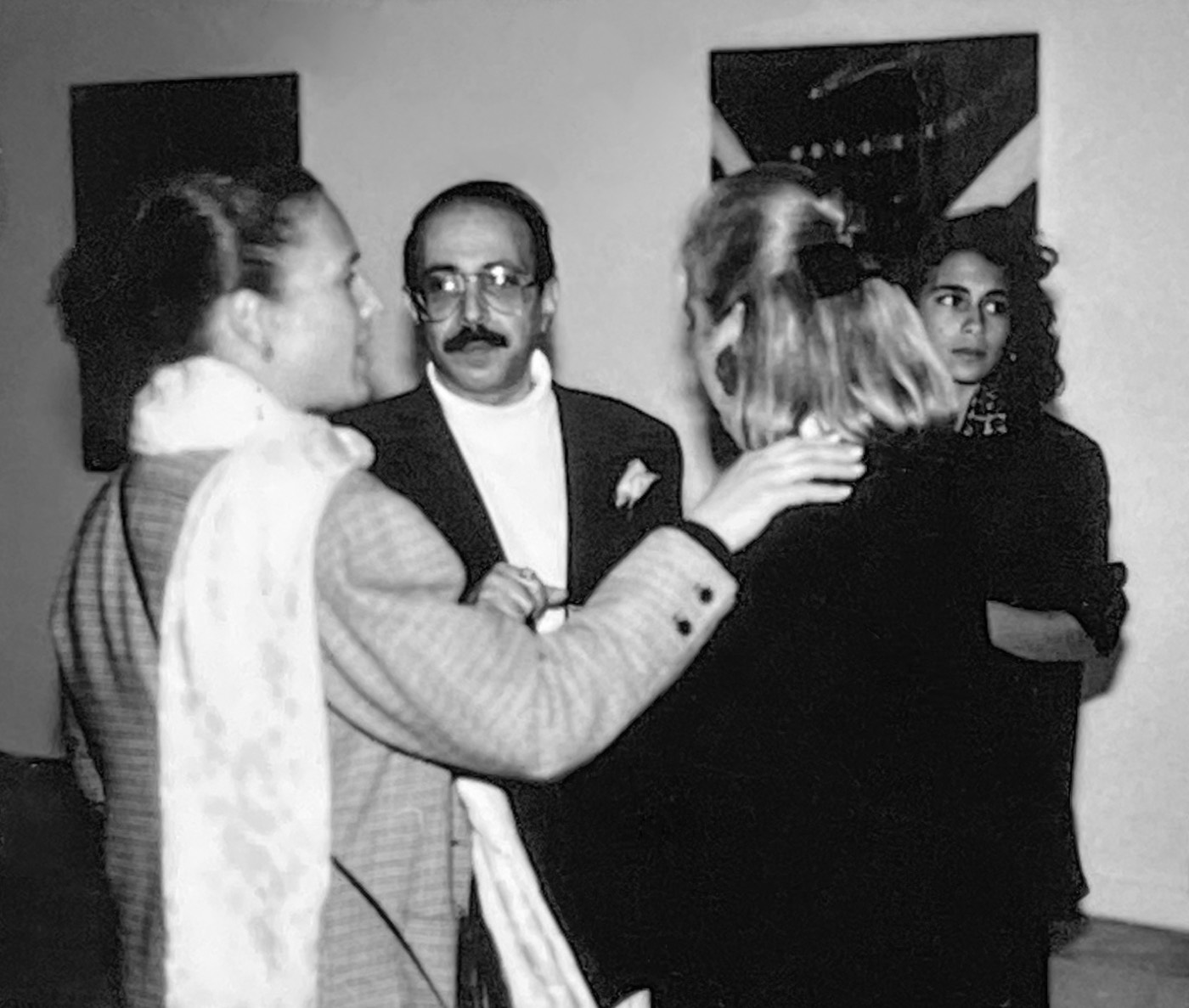 Basil Alkazzi, Jane Wesman and Eva J. Pape at the exhibition, Keith Green Gallery, New York, 1988