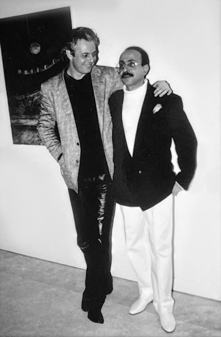 Basil Alkazzi and Keith Green at the exhibition, Keith Green Gallery, New York, 1988